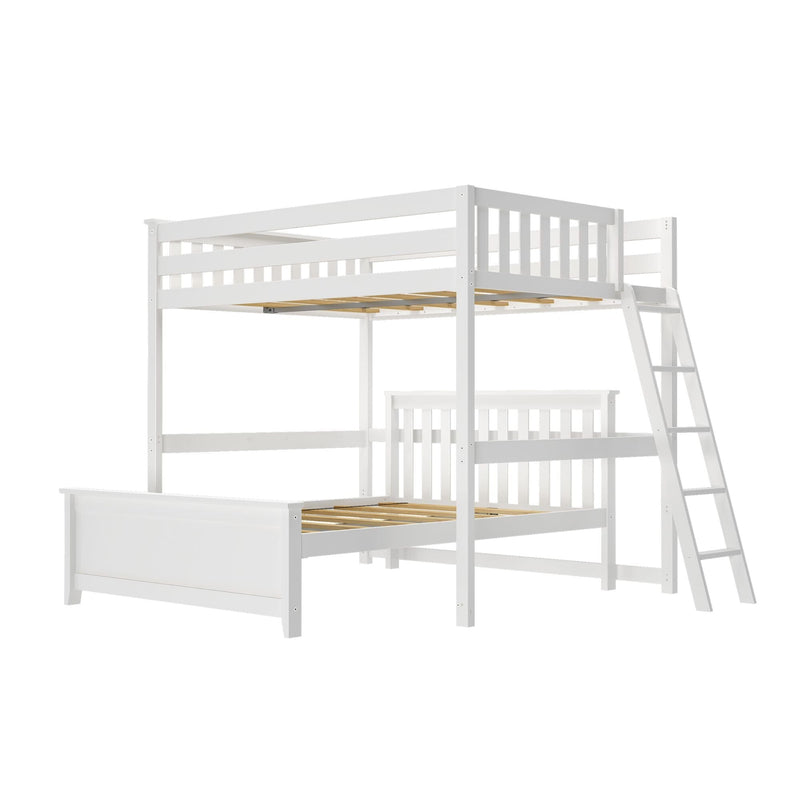 Classic Full/Full L-Shaped Bunk Bed + Ladder on End Bunk Beds Plank+Beam 