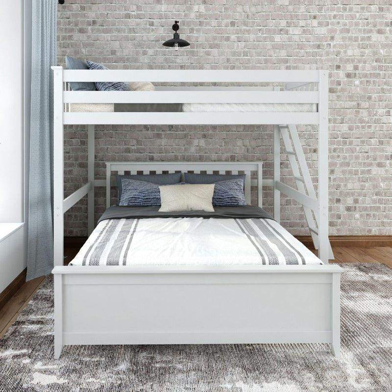 Classic Full/Queen L-Shaped Bunk Bed + Ladder on End Bunk Beds Plank+Beam 