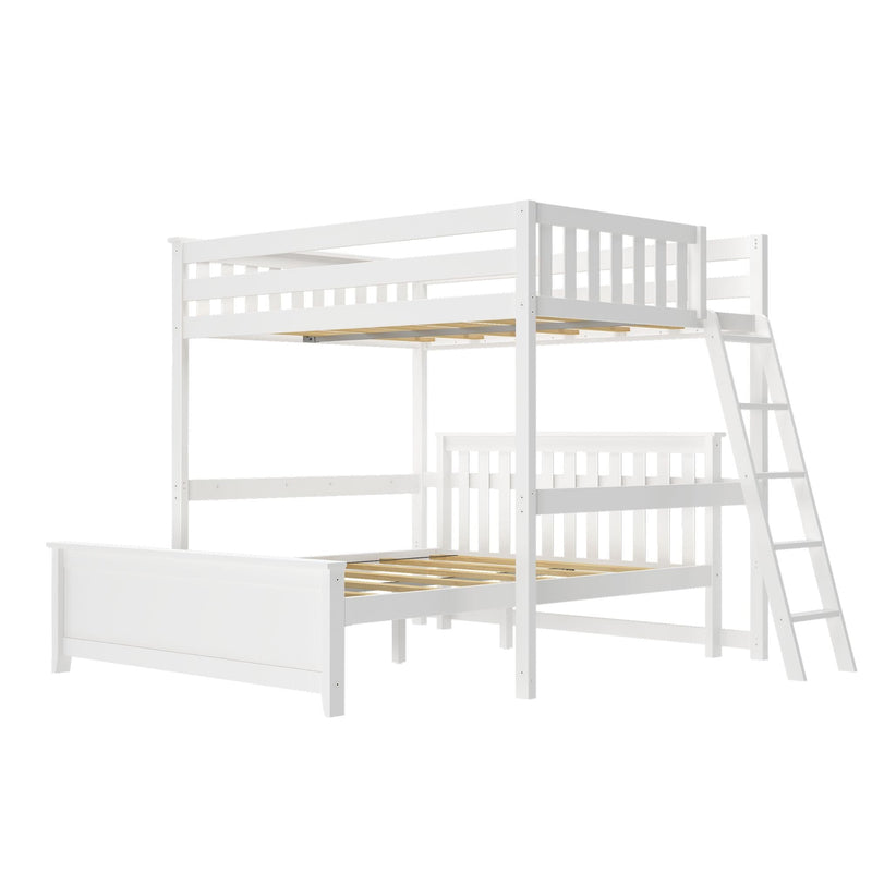 Classic Full/Queen L-Shaped Bunk Bed + Ladder on End Bunk Beds Plank+Beam 
