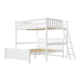 Classic Full Over Queen L-Shaped Bunk Bed with Ladder on End Bunk Beds Plank+Beam 