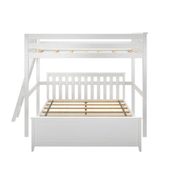 Classic Full Over Queen L-Shaped Bunk Bed with Ladder on End Bunk Beds Plank+Beam 