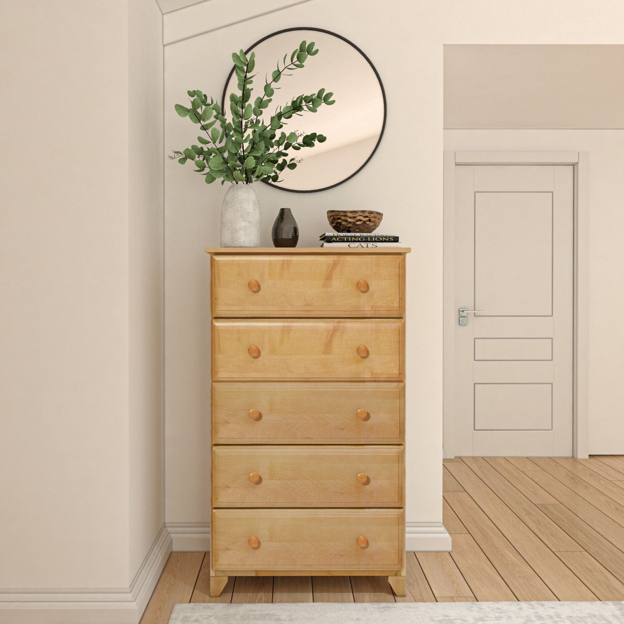 Classic 5-Drawer Tall Dresser Furniture Plank+Beam Natural 