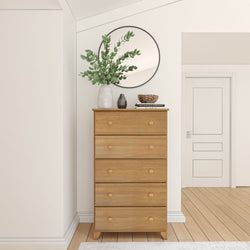 Classic 5-Drawer Tall Dresser Dresser Plank+Beam Pecan 