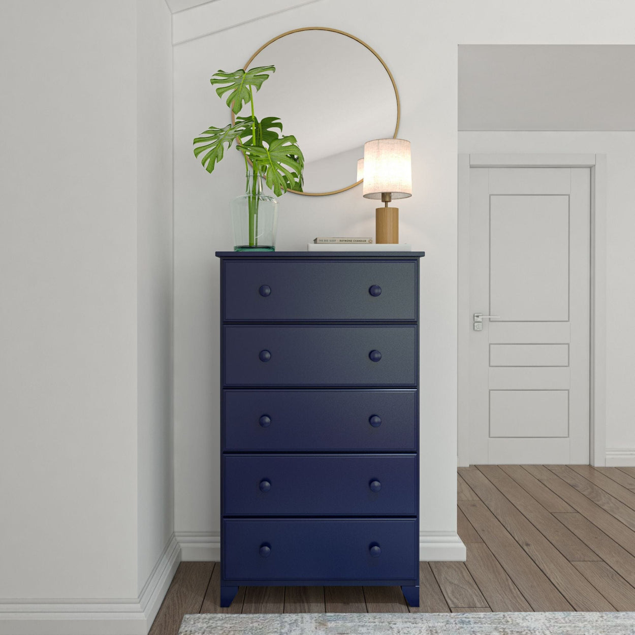 Classic 5-Drawer Tall Dresser Furniture Plank+Beam Blue 