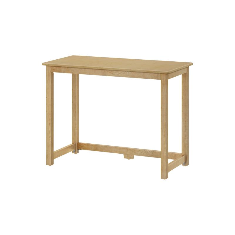 Wooden office desk with modern minimalist design, ideal for workspace setups.