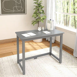 Solid Wood Writing Desk - 39 inches Desk Plank+Beam Grey 