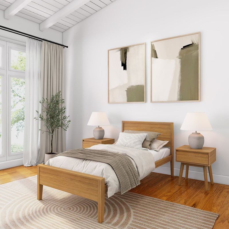 Panel Bed - Twin Single Beds Plank+Beam Pecan 