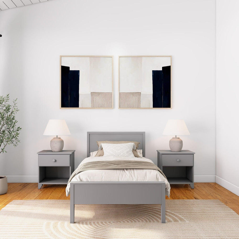 Modern Twin-Size Bed with Panel Headboard Single Beds Plank+Beam 