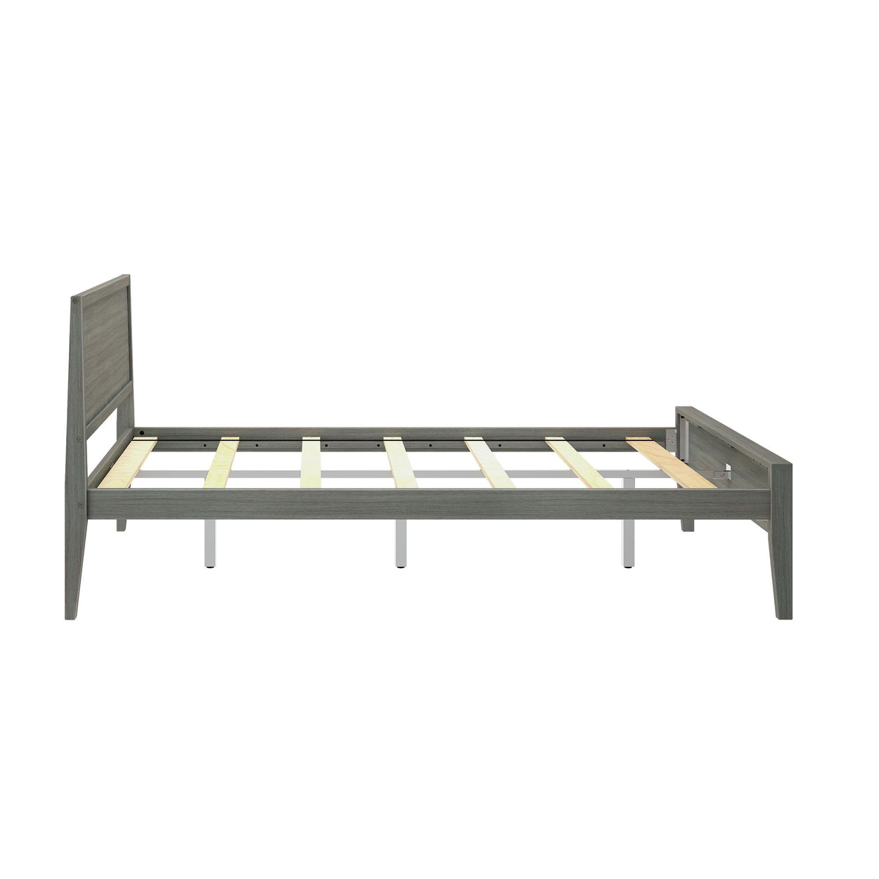 Modern Queen-Size Bed with Panel Headboard Single Beds Plank+Beam 