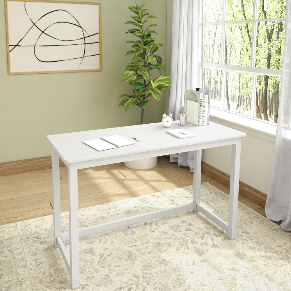 Solid Wood Writing Desk - 47 inches Desk Plank+Beam White 