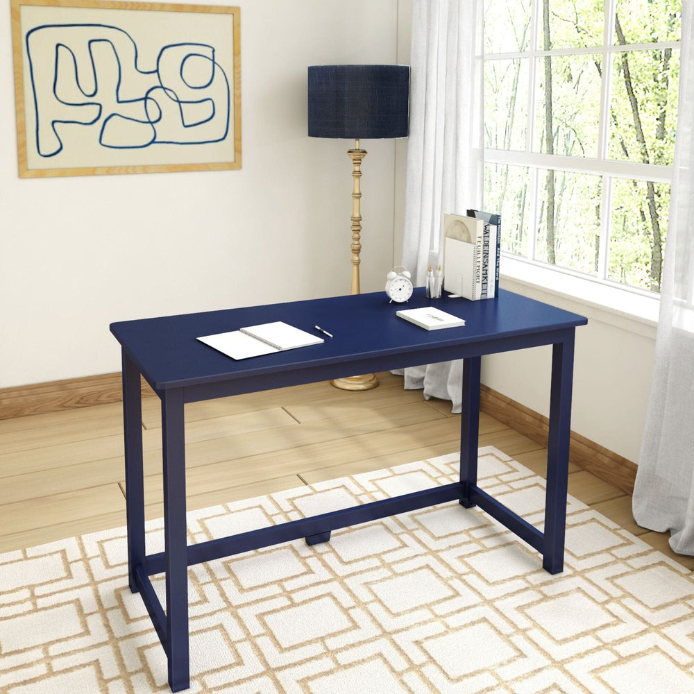 Solid Wood Writing Desk - 47 inches Desk Plank+Beam Blue 