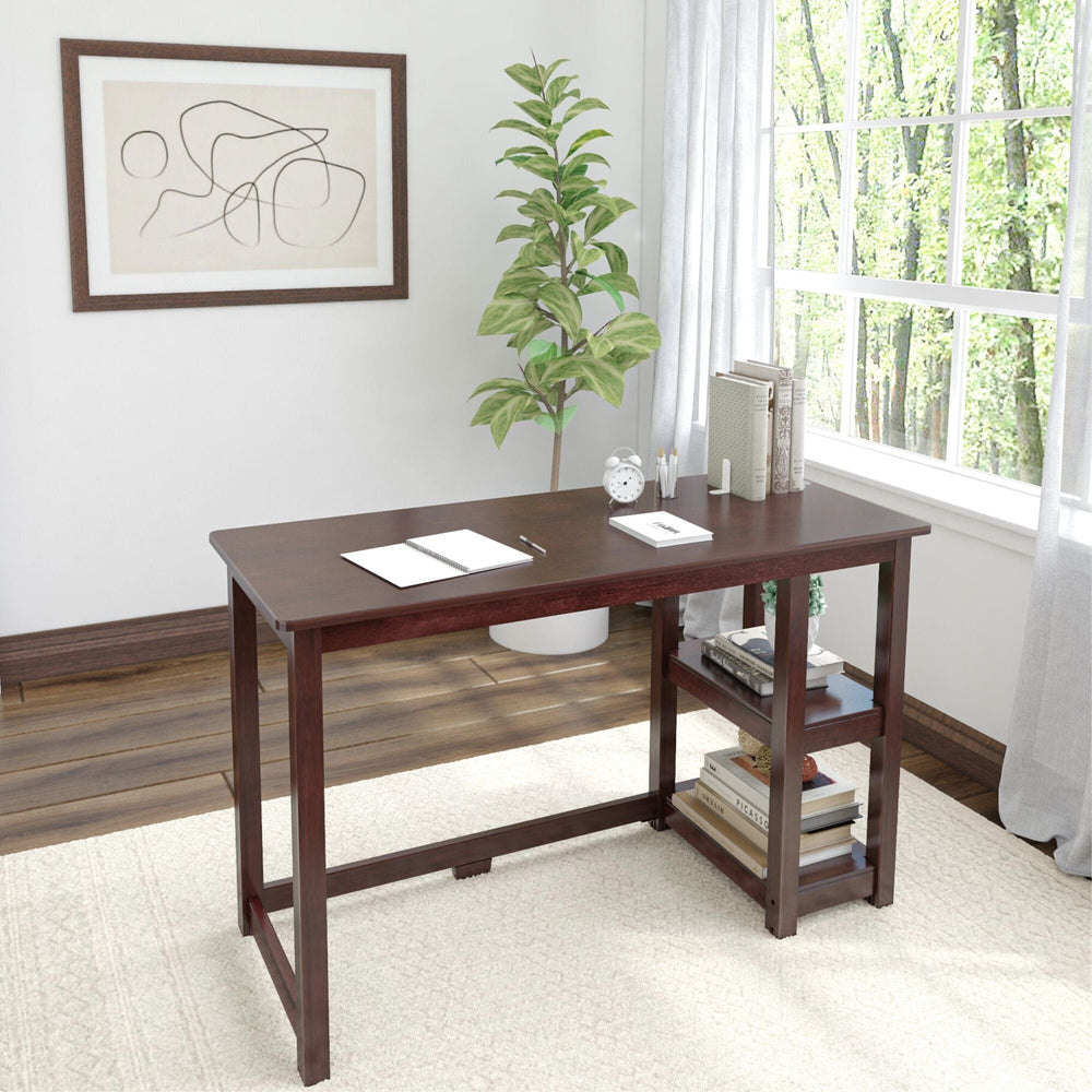Solid Wood Computer Desk - 47 inches Desk Plank+Beam Espresso 