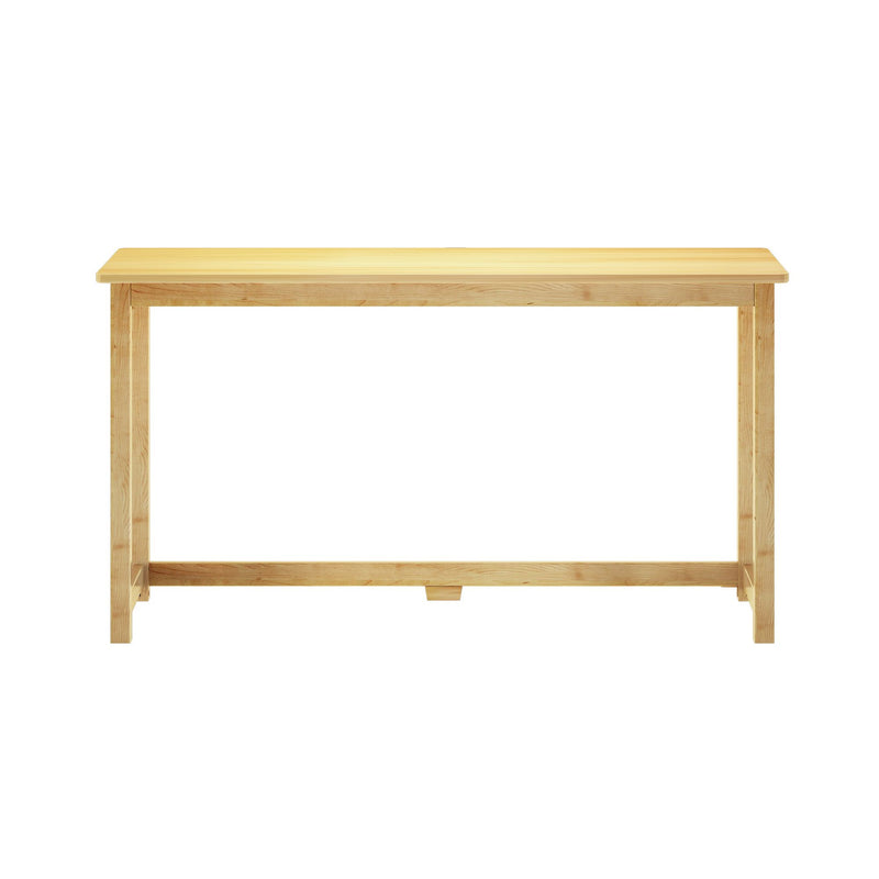 Wooden console table with minimalist design and natural finish.