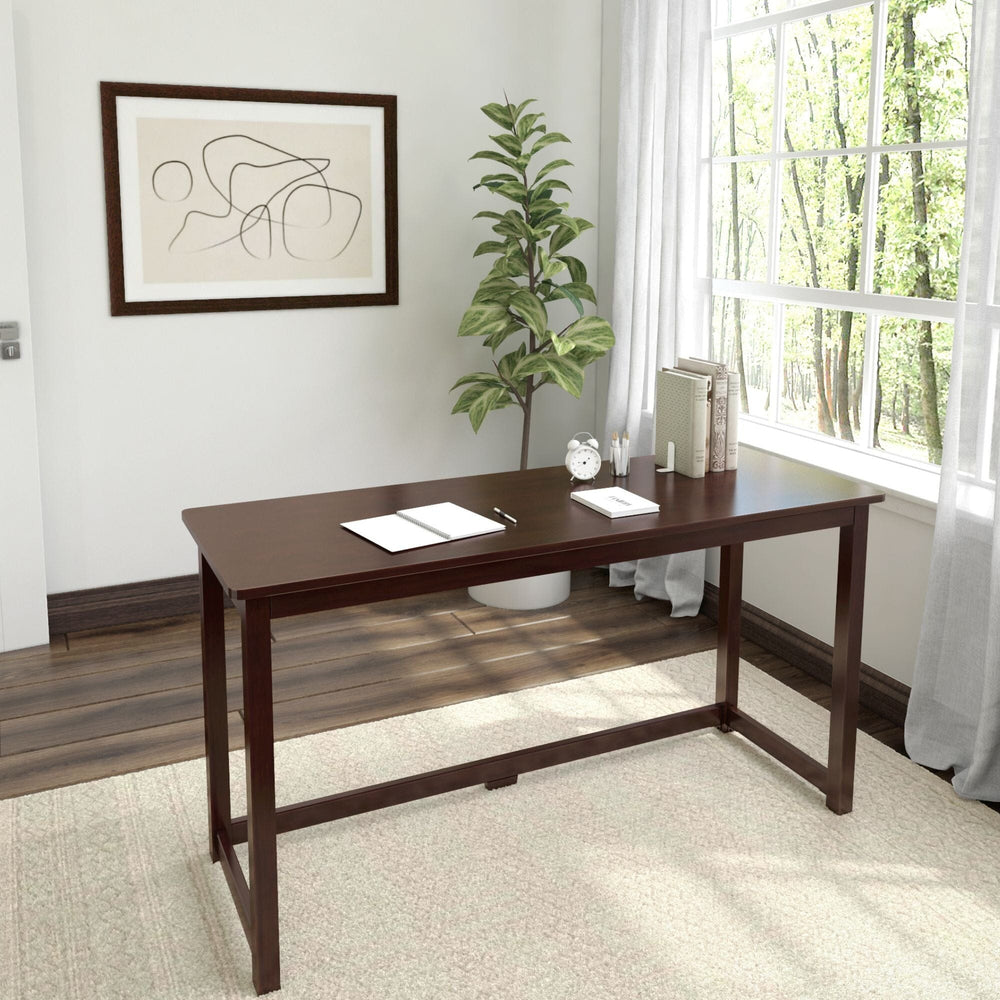 Solid Wood Writing Desk - 55 inches Desk Plank+Beam Espresso 