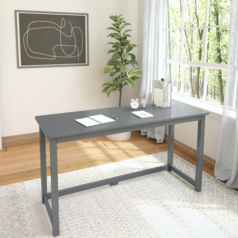 Solid Wood Writing Desk - 55 inches Desk Plank+Beam Grey 