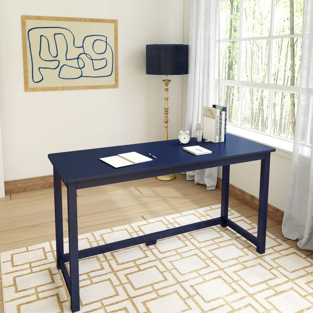 Solid Wood Writing Desk - 55 inches Desk Plank+Beam Blue 