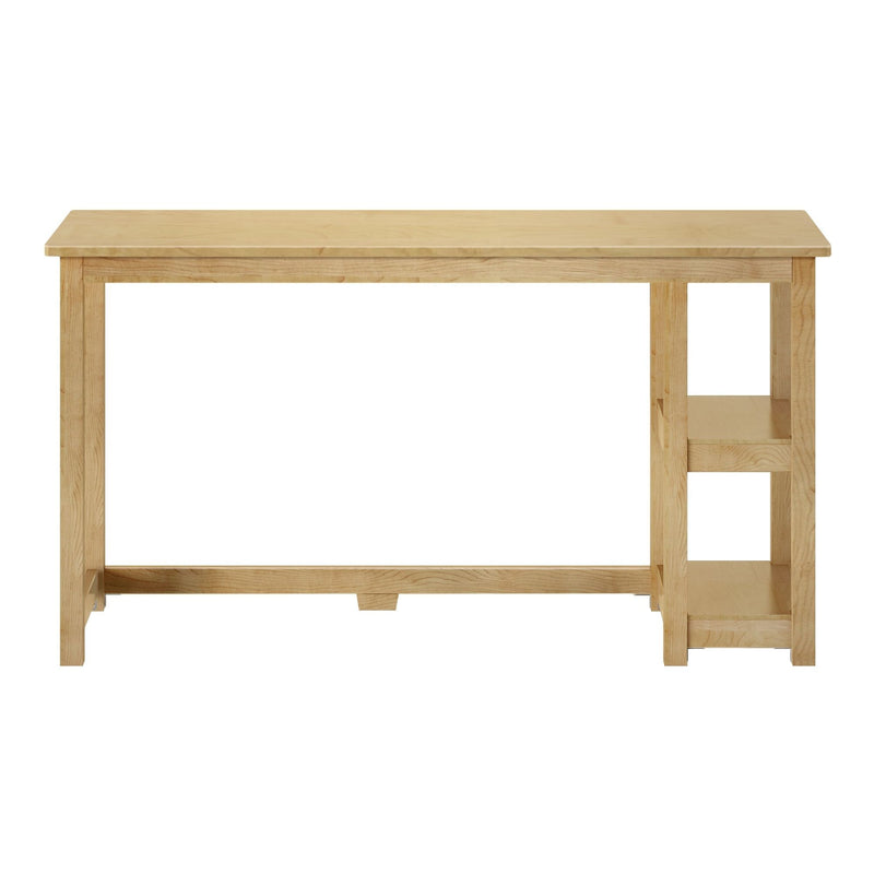 Wooden desk with shelves, ideal for home office or study workspace.