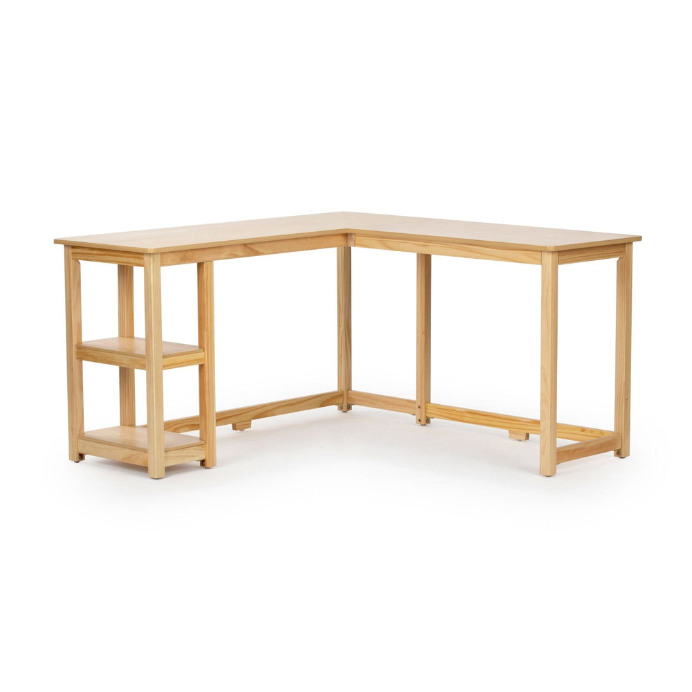 Solid Wood Corner Desk with Shelves Desk Plank+Beam 