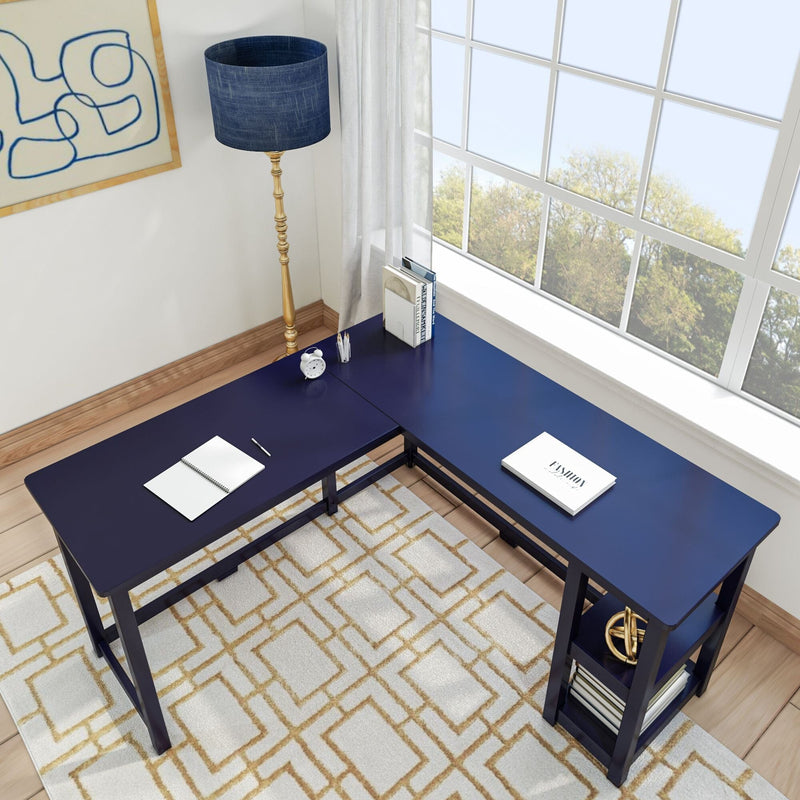 Corner Desk with Shelves Desk Plank+Beam 