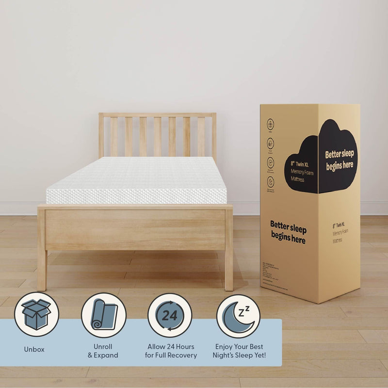 8 Inch Twin XL Comfort Memory Foam Mattress Mattresses Plank+Beam 
