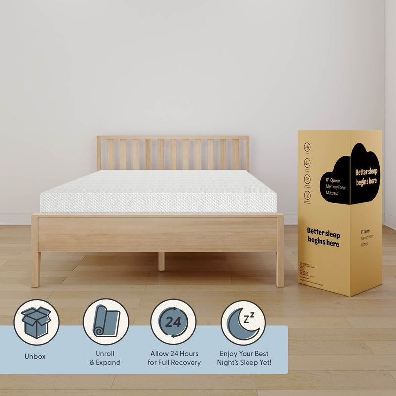 8 Inch Queen Comfort Memory Foam Mattress Mattresses Plank+Beam 