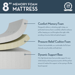 8 Inch Queen Comfort Memory Foam Mattress Mattresses Plank+Beam 