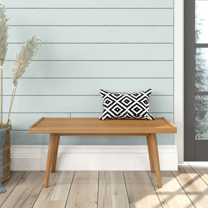Mid-Century Modern Entryway Bench - 41" Entryway Bench Plank+Beam Pecan 