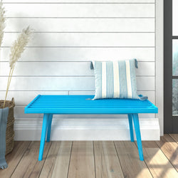 Mid-Century Solid Wood Entryway Bench - 41.25" Entryway Bench Plank+Beam Teal 