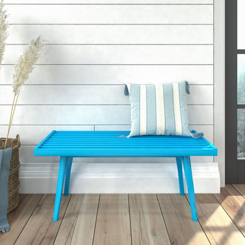 Mid-Century Modern Entryway Bench - 41" Entryway Bench Plank+Beam Teal 