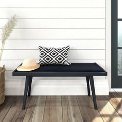 Mid-Century Solid Wood Entryway Bench - 41.25" Entryway Bench Plank+Beam Black 