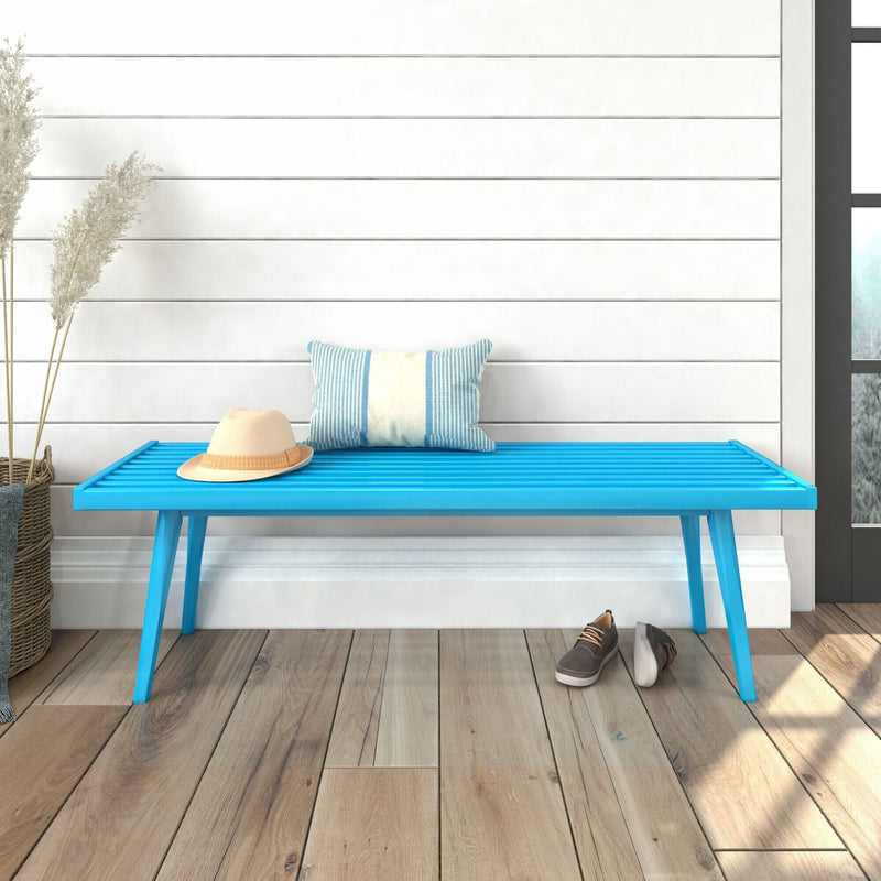 Mid-Century Modern Entryway Bench - 56" Entryway Bench Plank+Beam Teal 