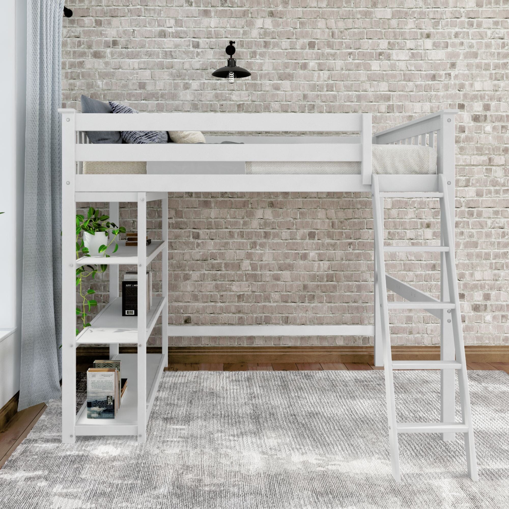 White full hotsell size loft bed