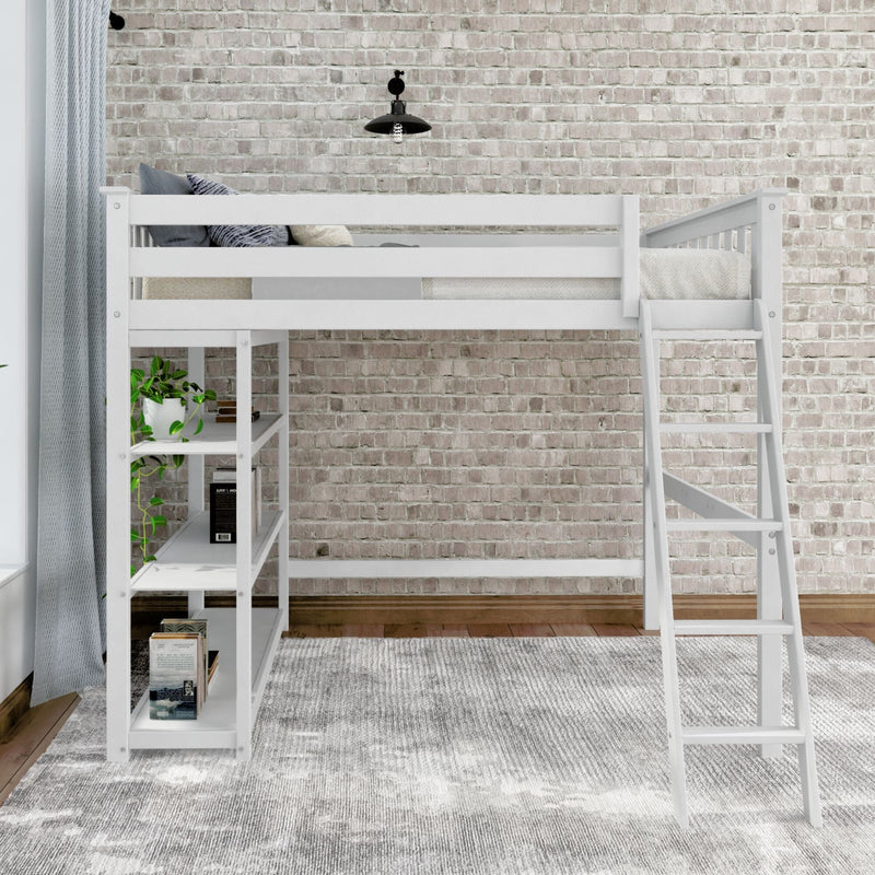 Classic Loft Bed With Bookcase - Full Loft Beds Plank+Beam 