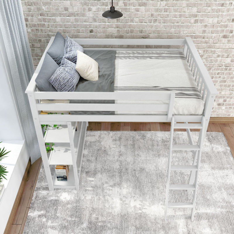 Classic Loft Bed With Bookcase - Full Loft Beds Plank+Beam 