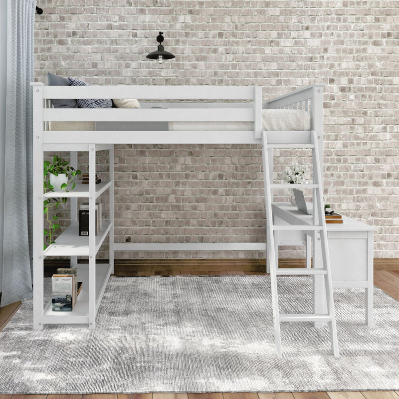 Classic Loft Bed With Bookcase + Desk - Full Loft Beds Plank+Beam 