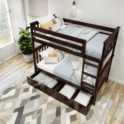 Classic Twin over Twin Bunk Bed + Underbed Storage Bunk Beds Plank+Beam 