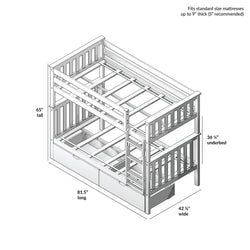 Classic Twin over Twin Bunk Bed + Underbed Storage Bunk Beds Plank+Beam 