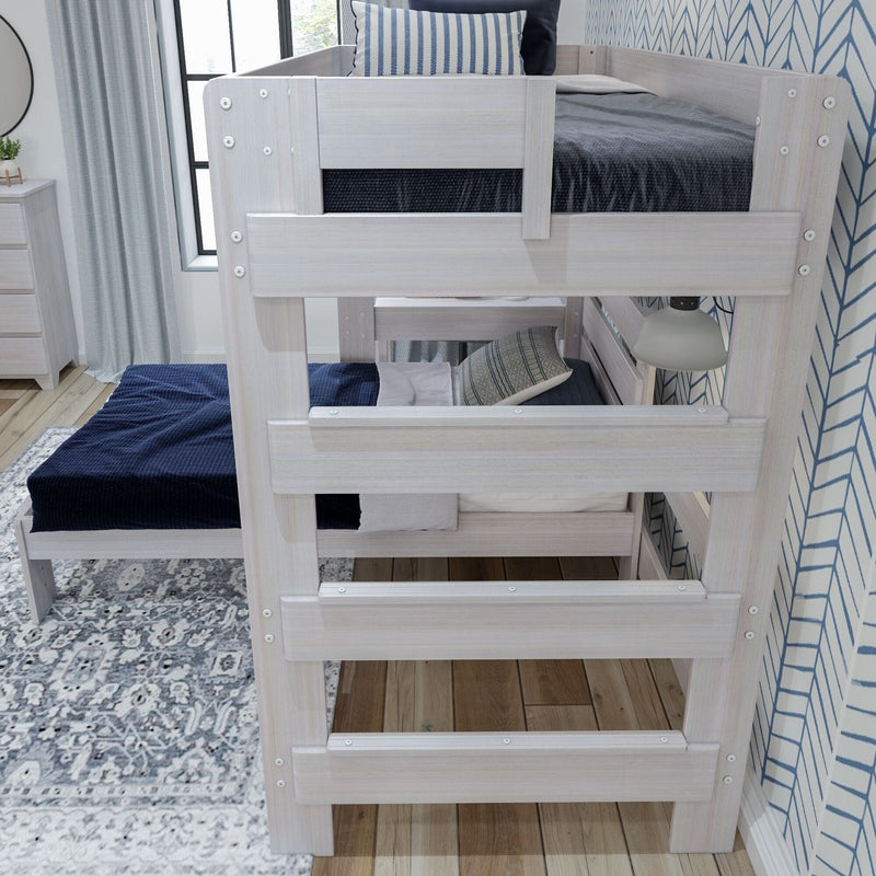 Rustic Twin/Twin L-Shaped Bunk Bed + Desk Bunk Beds Plank+Beam 