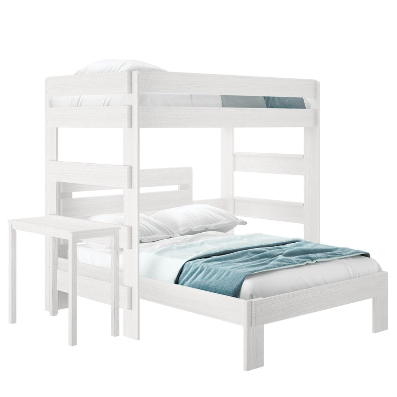 Rustic Twin/Full L-Shaped Bunk Bed + Desk Bunk Beds Plank+Beam 