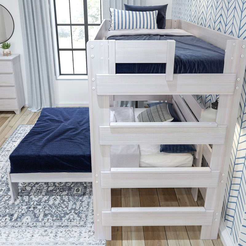 Rustic Twin/Full L-Shaped Bunk Bed + Desk Bunk Beds Plank+Beam 