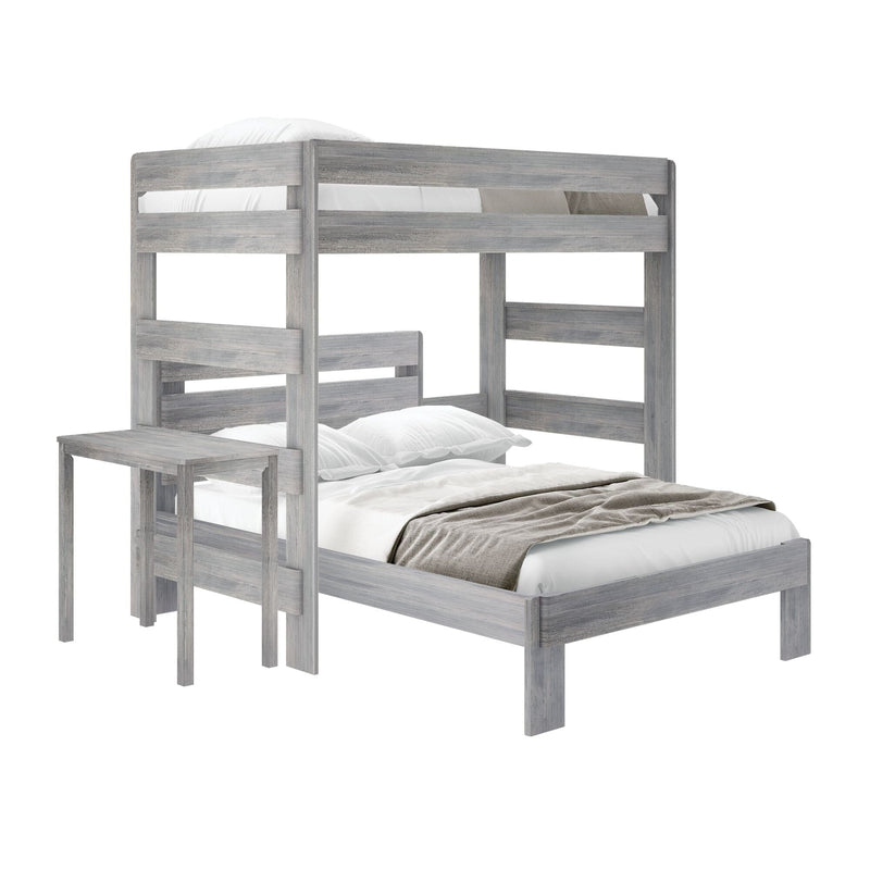 Rustic Twin/Full L-Shaped Bunk Bed + Desk Bunk Beds Plank+Beam 