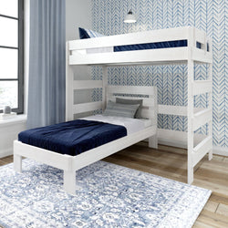 Rustic Twin/Twin L-Shaped Bunk Bed Bunk Beds Plank+Beam White Wash 