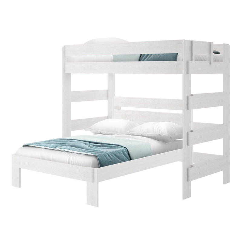 Rustic Twin/Full L-Shaped Bunk Bed Bunk Beds Plank+Beam White Wash 