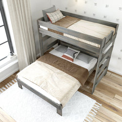 Rustic Twin/Queen L-Shaped Bunk Bed Bunk Beds Plank+Beam 