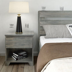 Rustic 1-Drawer Nightstand Furniture Plank+Beam Driftwood 