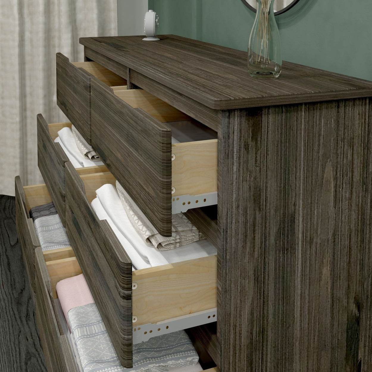 Rustic 6-Drawer Wide Dresser Furniture Plank+Beam 