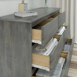 Rustic 6-Drawer Wide Dresser Dresser Plank+Beam 