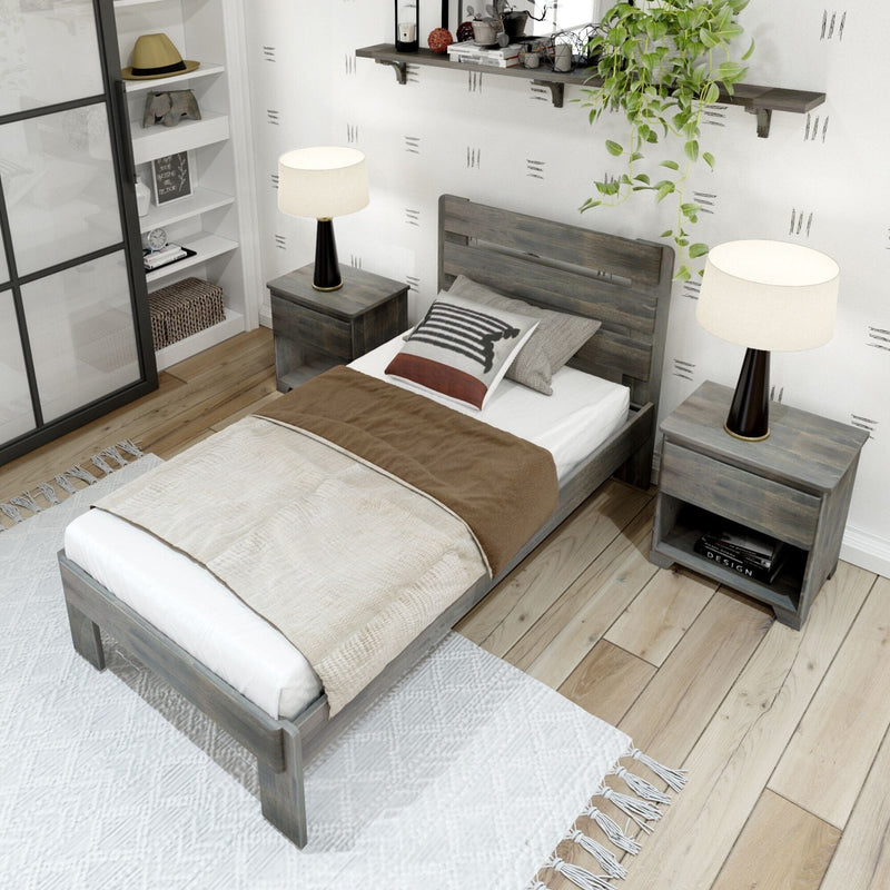Rustic Slatted Bed - Twin Single Beds Plank+Beam 