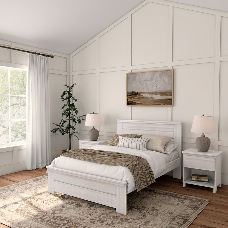 Rustic Panel Bed - Full Single Beds Plank+Beam White Wash 