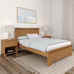 Rustic Full Bed with Solid Headboard Single Beds Plank+Beam Rustic Pecan 
